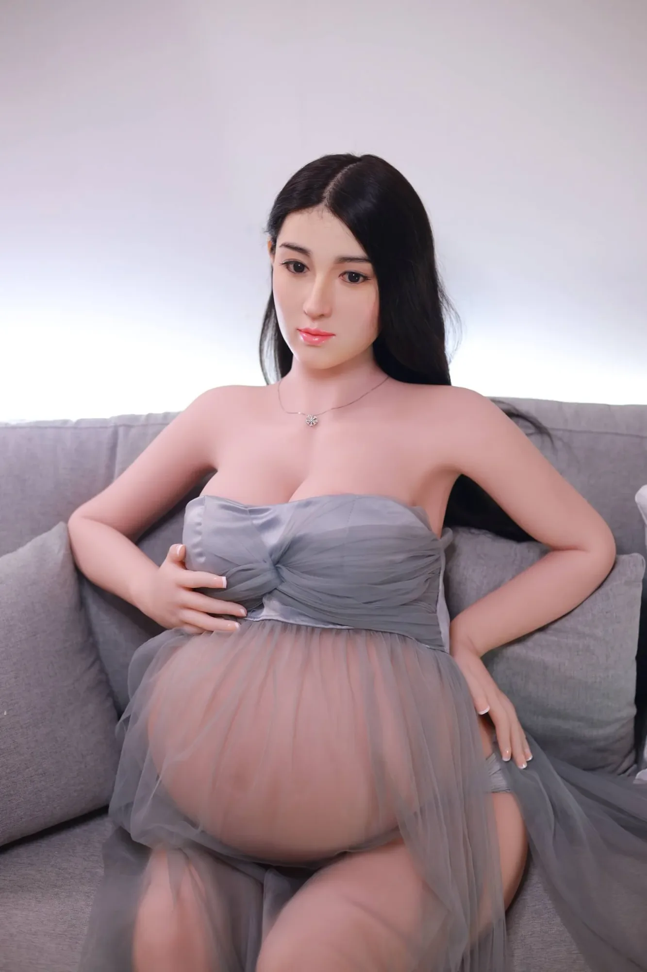 Carolyn: JYDoll 160cm C-Cup Realistic Silicone Head TPE Body Pregnant Sex Doll view 6