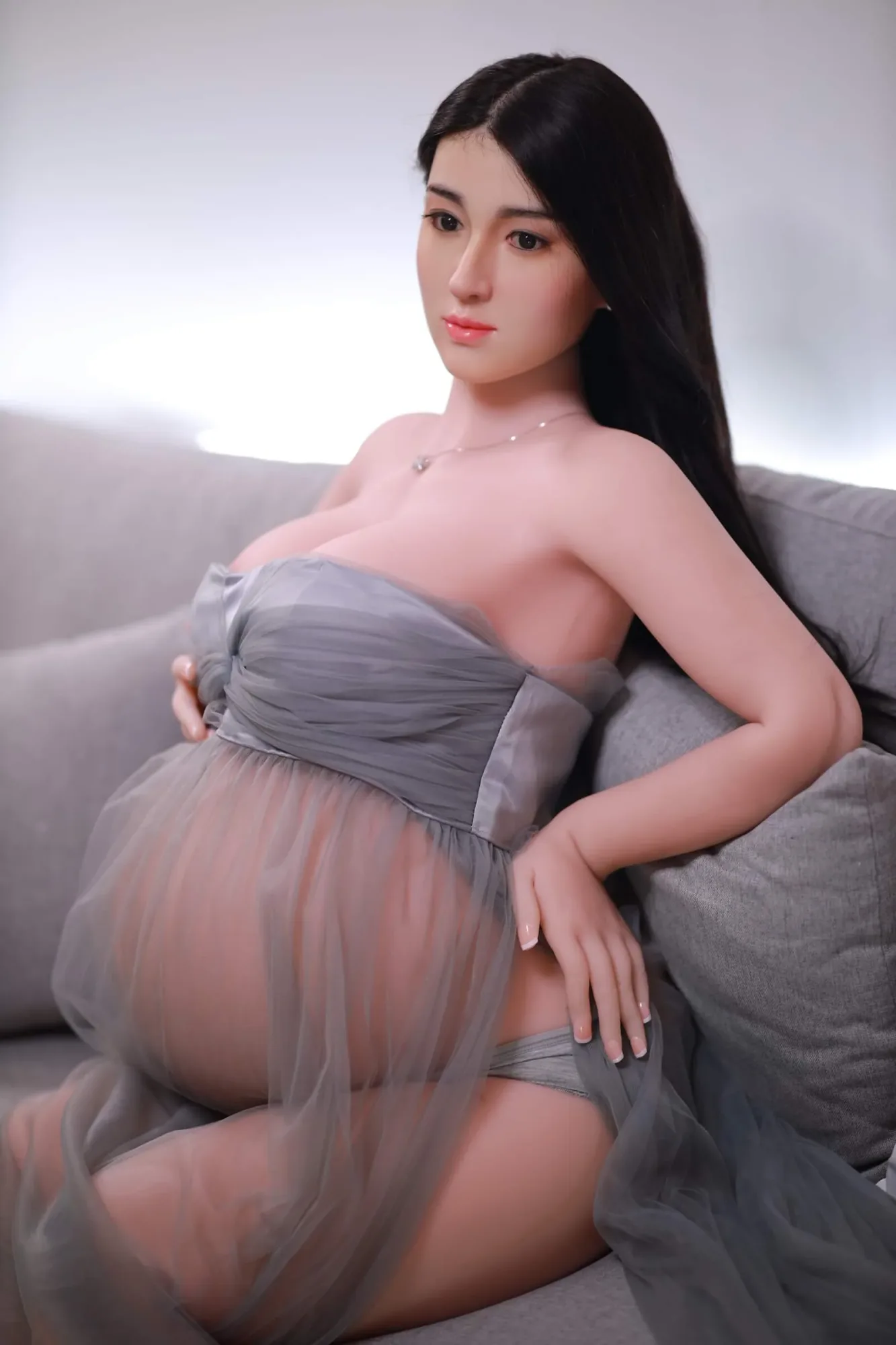 Carolyn: JYDoll 160cm C-Cup Realistic Silicone Head TPE Body Pregnant Sex Doll view 5