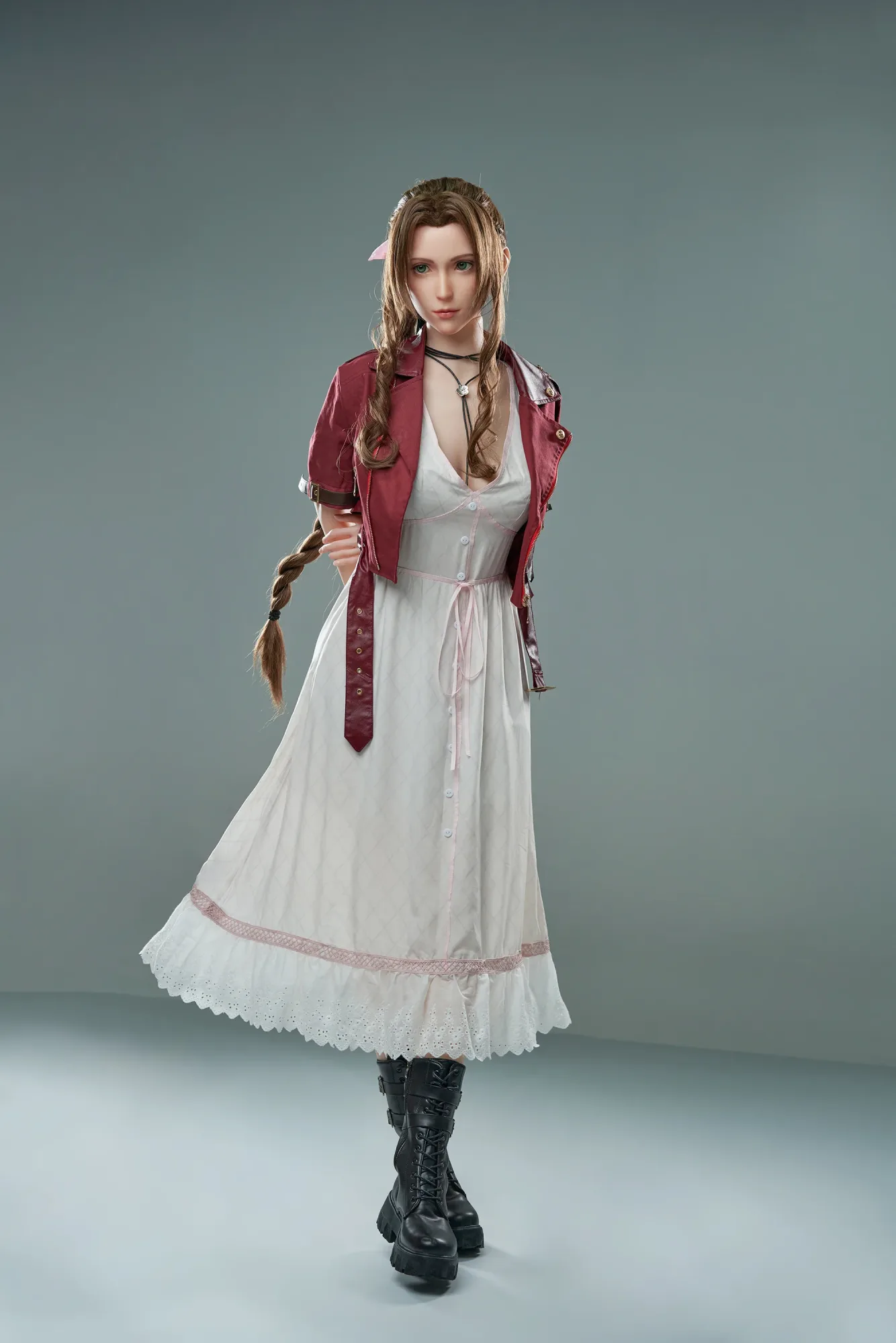 Aerith: 167cm D-Cup Cosplay Silicone Sex Doll-Game Lady view 7