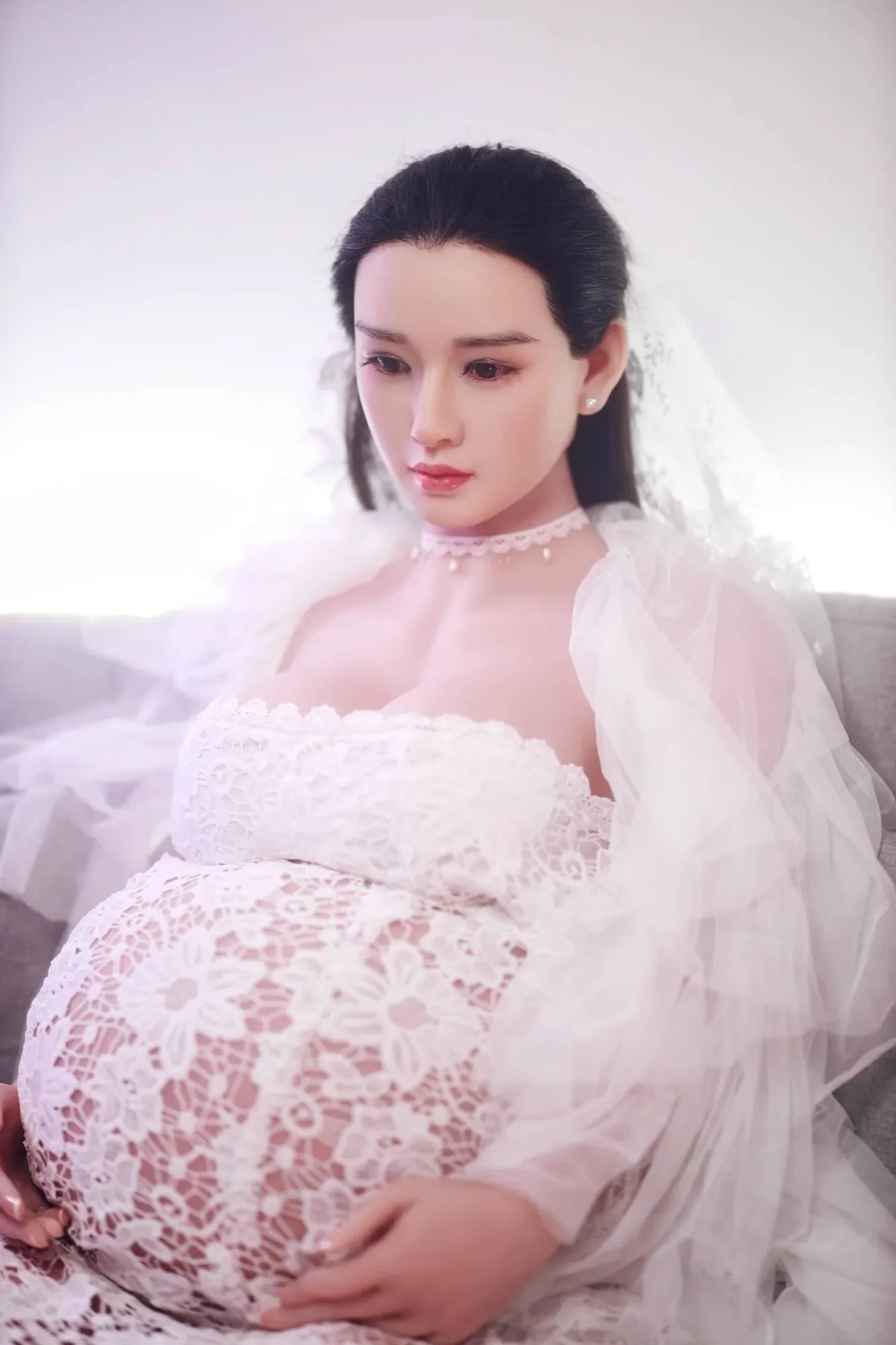 Armani: JYDoll 160cm C-Cup Realistic Silicone Head TPE Body Pregnant Sex Doll view 4