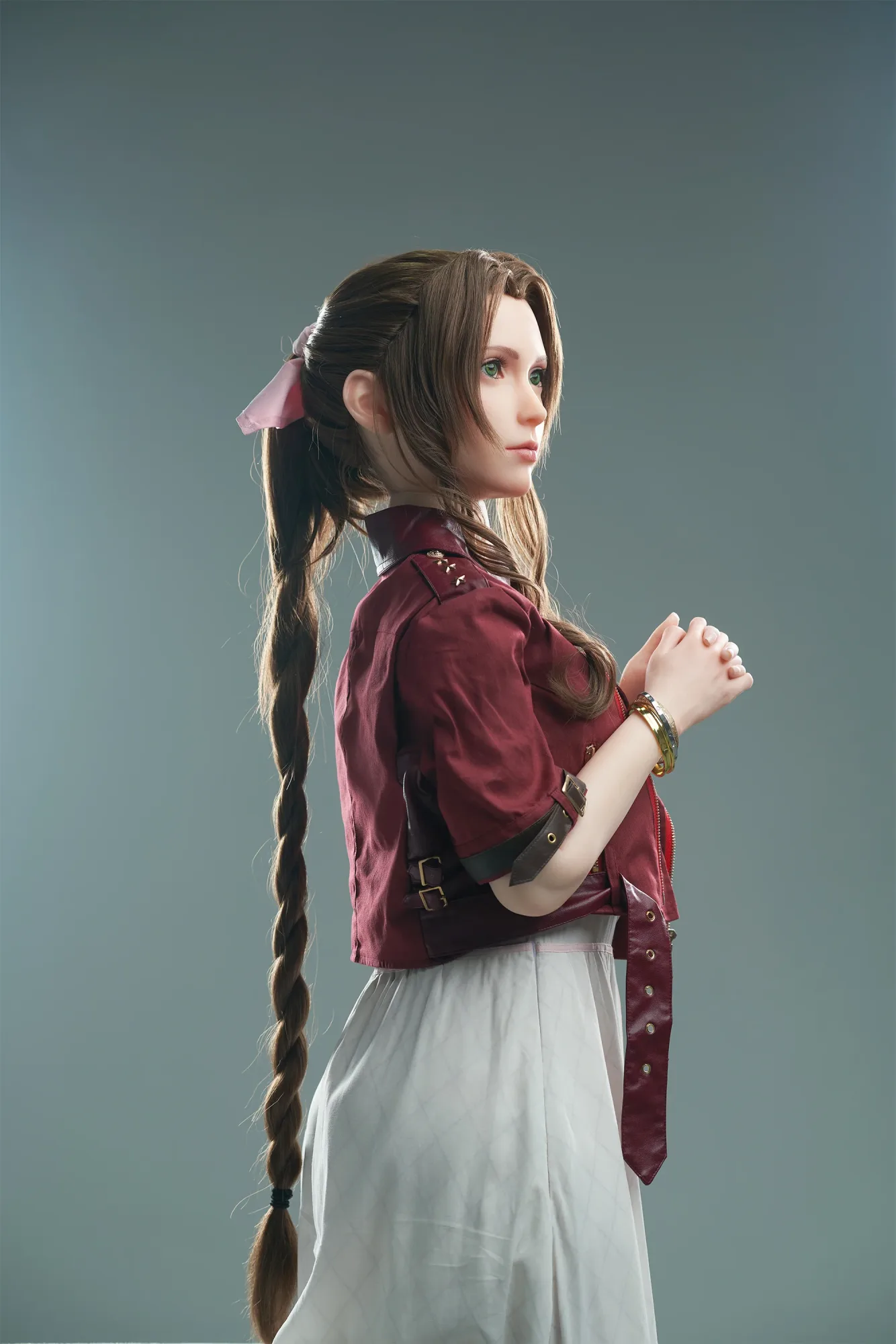 Aerith: 167cm D-Cup Cosplay Silicone Sex Doll-Game Lady view 5