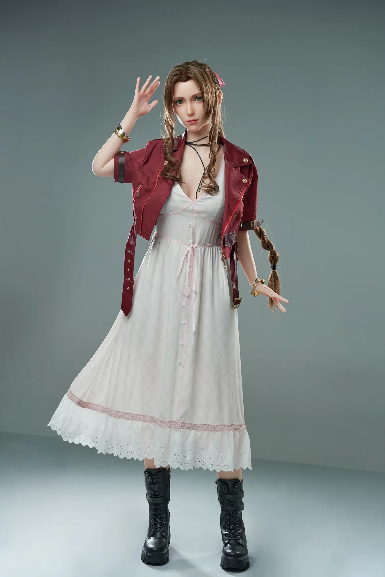 Aerith: 167cm D-Cup Cosplay Silicone Sex Doll-Game Lady view 6