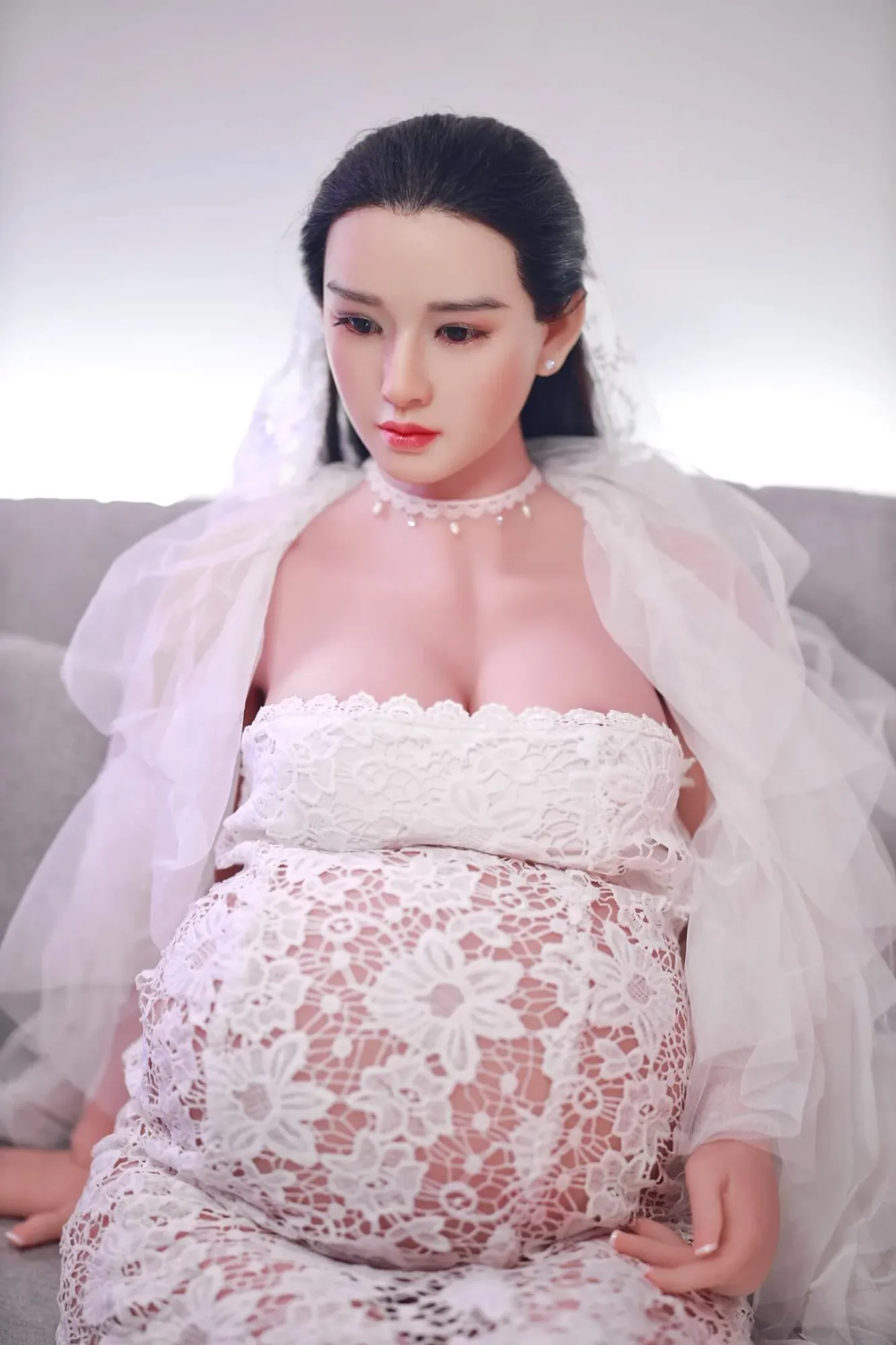 Armani: JYDoll 160cm C-Cup Realistic Silicone Head TPE Body Pregnant Sex Doll view 5