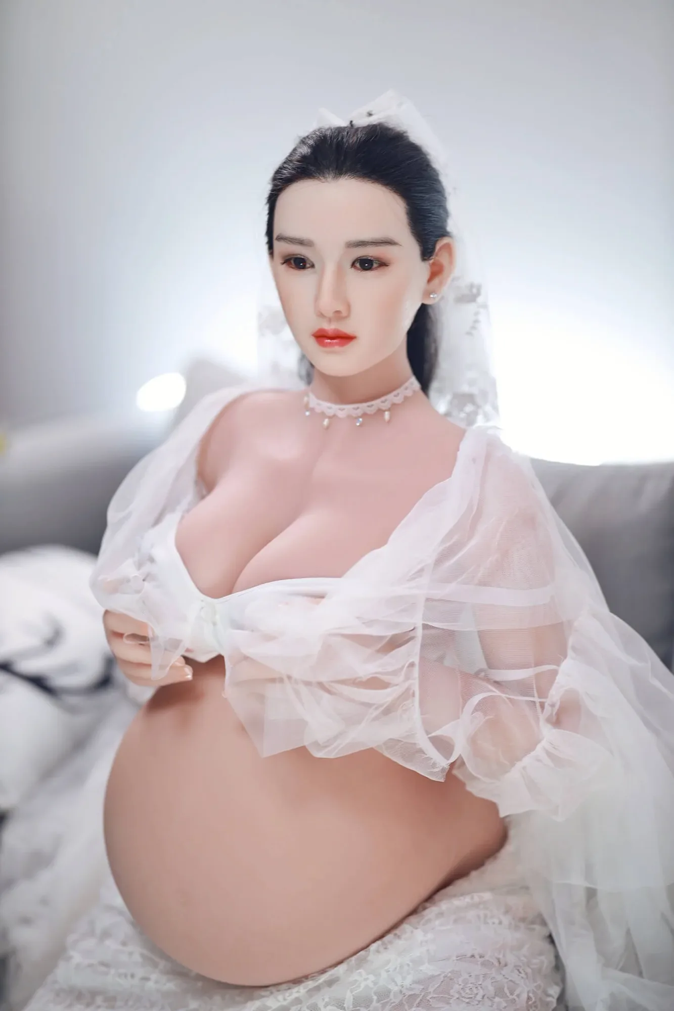 Armani: JYDoll 160cm C-Cup Realistic Silicone Head TPE Body Pregnant Sex Doll view 8