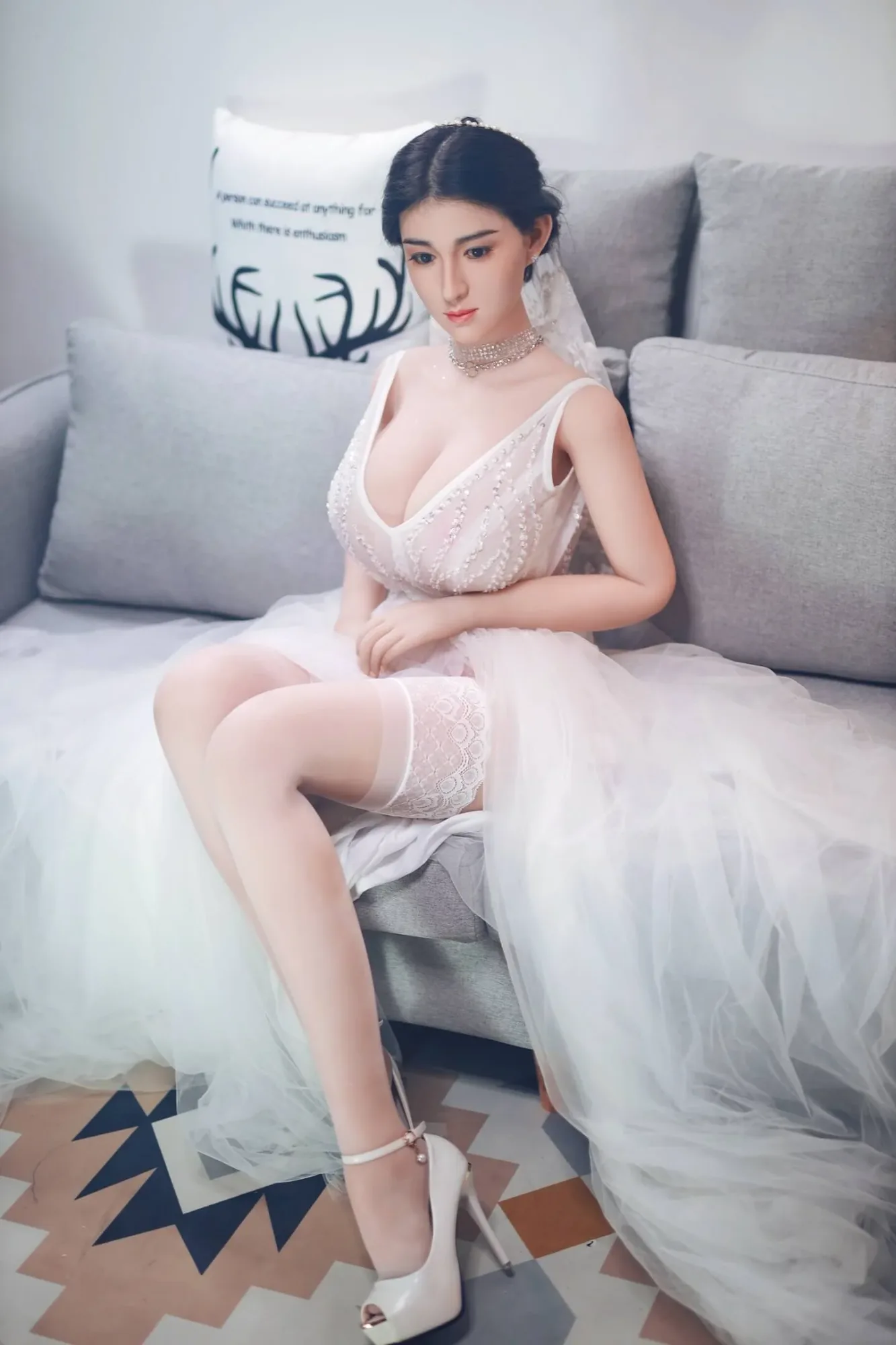 Gia: JYDoll 161cm D-Cup Realistic Silicone Head TPE Body Sex Doll view 4