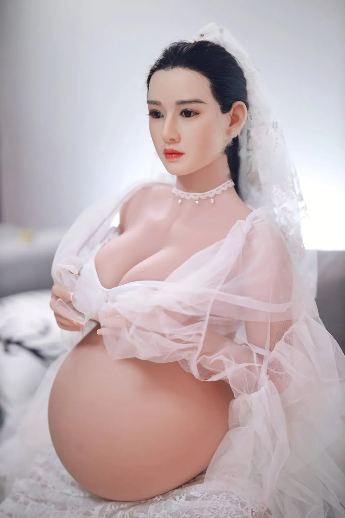 Armani: JYDoll 160cm C-Cup Realistic Silicone Head TPE Body Pregnant Sex Doll view 6